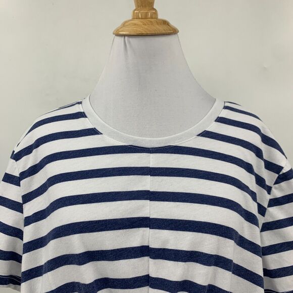 Splendid Shirt Womens Extra Large Knotted Twist Striped Cropped Short Sleeve Tee - Picture 3 of 13